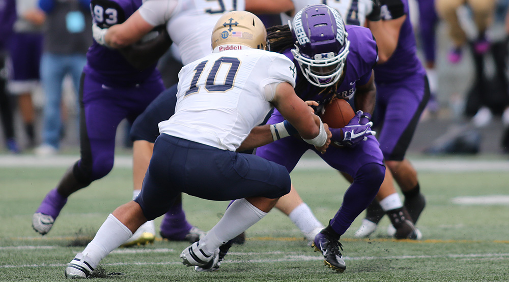 Louis Berry takes the ball from Anthony Moeglin and 45 yards later he's in the end zone. (Photo by Dan Poel, Ohiosi.com)